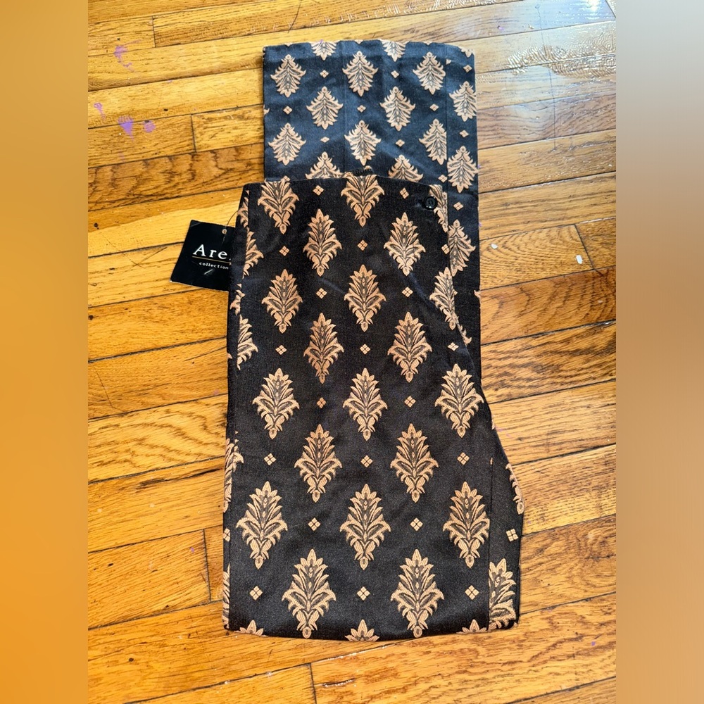 Areli Collection Erin Regular Fleur Trouser in Camel/Black Size 4 NEW